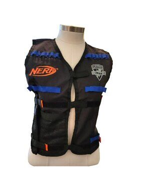 Nerf N-Strike Elite Tactical Vest Kids Play Adjustable Fit Black & Blue jj3601